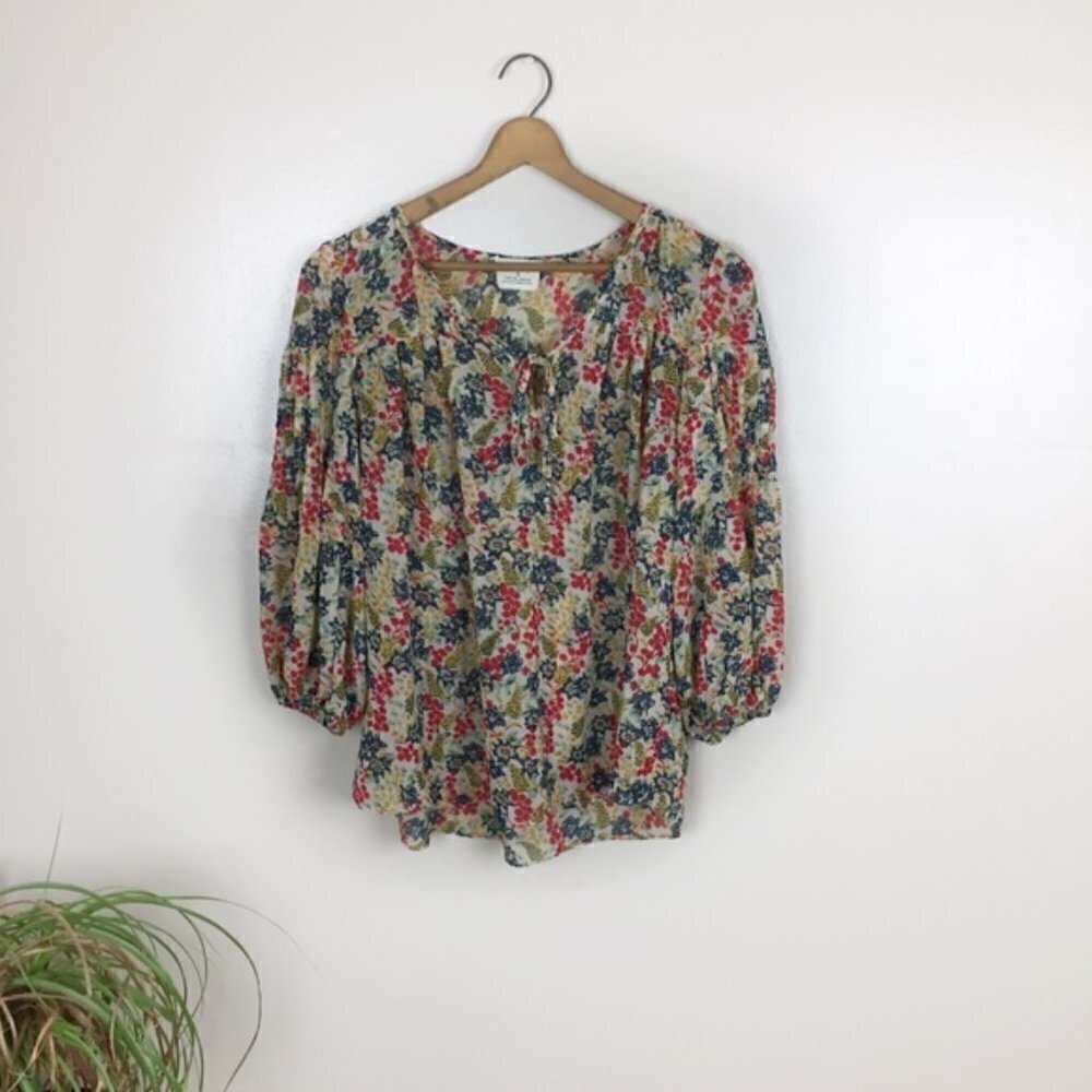 [Pins and needles] Anthro Floral Sheer Blouse